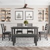 NicBex Dining Room Table Set for 6 Morden Dining Room Table with MDF Tabletop, 4 Padded Chairs and 1 Bench for Kitchen - 3 of 4