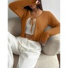 Women's Cropped Knit Cardigan Open Front Tied Short Sweater Cover Up - 3 of 4