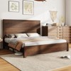 AMERLIFE Rustic Wood Bed Frame with 51.2" Spliced Headboard - 3 of 3
