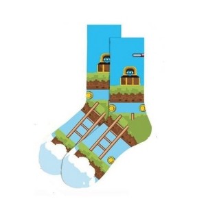 Level Up Video Game Socks from the Sock Panda (Men's Sizes Adult Large) - 1 of 4