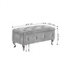 38'' Storage Ottoman Bench, Upholstered End of Bed Storage Bench, Flip Top Entryway Bench with Safety Hinge for Hallway Living Room Bedroom - 4 of 4