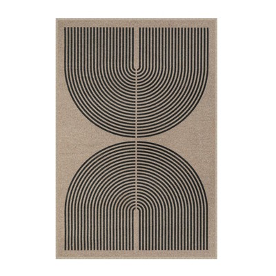 Lahome Modern Rainbow Jute Washable Outdoor Area Rug-Soft, Durable Carpet for Patio, Garden, or Balcony