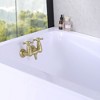 Sumerain Tub Wall Mount Clawfoot Bathtub Faucet Two Cross Handles Brushed Gold with High Flow - 4 of 4