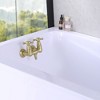 Sumerain Tub Wall Mount Clawfoot Bathtub Faucet Two Cross Handles Brushed Gold with High Flow - image 4 of 4