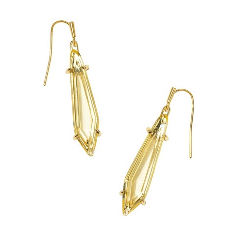 Kendra Scott Alice Clear Glass 14k Gold Over Brass Drop Earrings