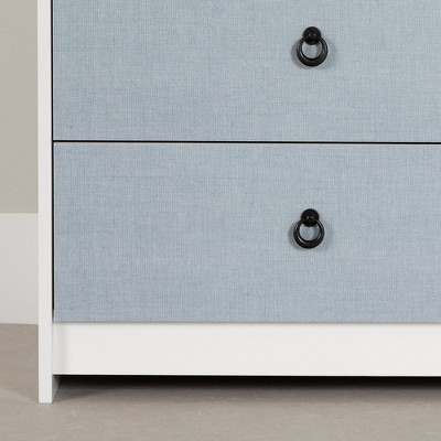 Plenny White and Blue 6-Drawer Double Dresser