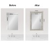 Amanti Art Mirror Makeover Bathroom Mirror Frame Border Kit - Fully Assembled Peel and Stick Frame - Mirror NOT Included - Dove Greywash Narrow Trim - 3 of 4
