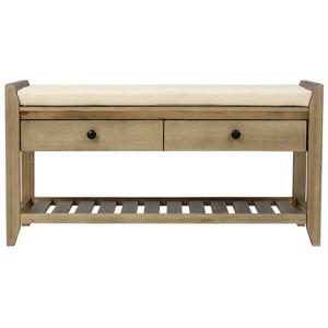 NicBex Modern 39" Storage Bench with 2 Drawers and Bottom Shelf for Entryway and Living Room - 1 of 4