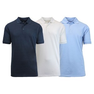 Galaxy By Harvic Men's Short Sleeve Pique Polo Shirt-3 Pack - 1 of 2