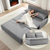 Mjkone Full/Queen Size Sofa Bed, 2 in 1 Convertible Linen Loveseat Sleeper Sofa Couch with Cushions - 2 of 4