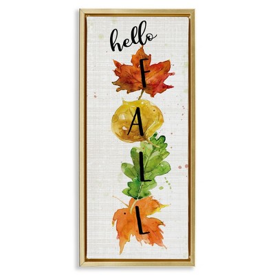 Stupell Industries Hello Fall Autumn Greeting, 15" x 31"