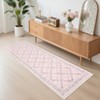 Modern Boho Farmhouse Bedroom Living Room Rugs, Floral Leaf Print Non Slip Throw Carpet for Dining Room Kitchen Office - 3 of 4