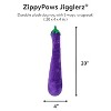 ZippyPaws Jigglerz - Dog Squeaky Toys, Funny Food Plush, Cute Stuffed Puppy Toy, Interactive Squeaker - Eggplant - 2 of 3