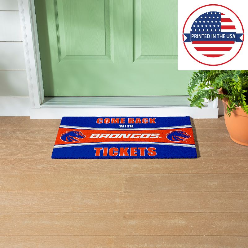 Evergreen Come Back with Tickets Boise State University 28" x 16" Woven PVC Indoor Outdoor Doormat, 5 of 7