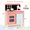 Safstar Play Kitchen for Kids with Door Curtain, Stoves Sink & Oven Cookware Accessories - 2 of 4