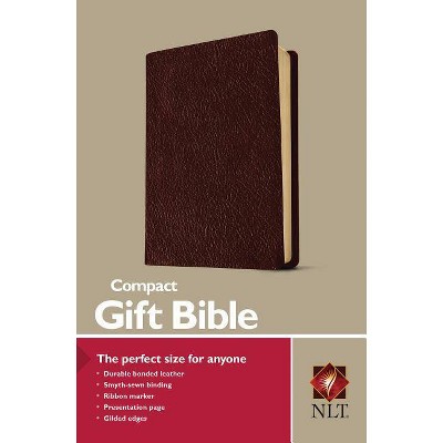 Compact Bible-Nlt - (Leather Bound)