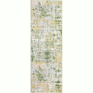 Washable Runner Rug, Non Slip Modern Abstract Carpet, Foldable Low Pile Hallway Mat for Entryway or Kitchen - 1 of 4