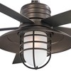 54" Minka Aire Industrial Outdoor Ceiling Fan Smoked Iron Acid Etched Glass Wet Rated for Patio Exterior Porch Gazebo Garage Barn - 3 of 4