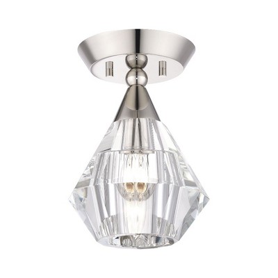 Livex Lighting Brussels 1 - Light Semi-Flush Mount in  Polished Nickel