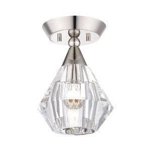 Livex Lighting Brussels 1 - Light Semi-Flush Mount in  Polished Nickel - 1 of 4