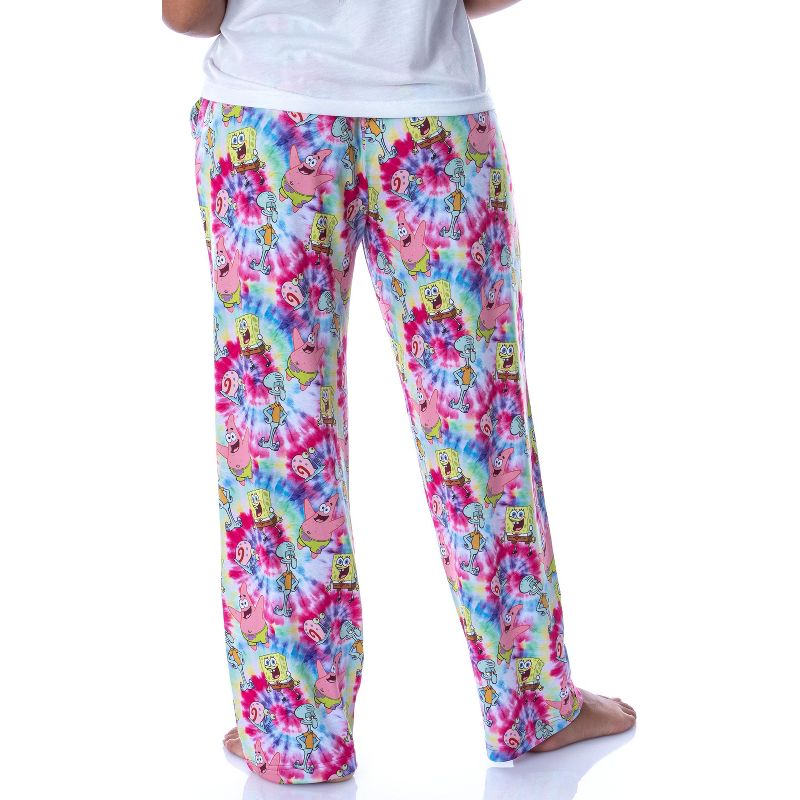 Nickelodeon Womens' SpongeBob SquarePants Spiral Tie Dye Sleep Pajama Pants Multicolored, 4 of 5