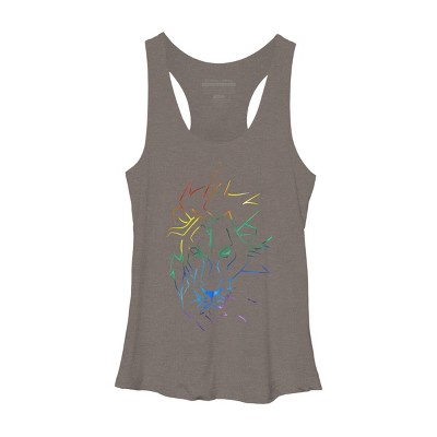 Adult Design By Humans Roar Your Pride Lion Rainbow By WheelsAflame Racerback Tank Top