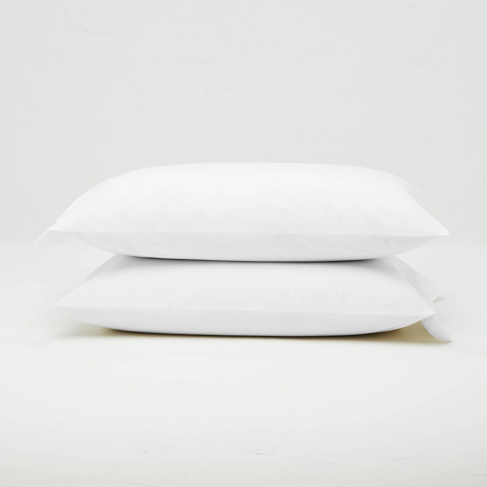 Photos - Pillowcase King Washed Supima Percale Solid  Set White - Casaluna™