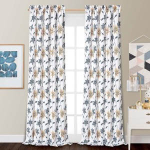 Egyptian Linens Shahd Room Darkening Curtain Panels Pair ( Set of 2 ) - 1 of 2