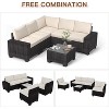6-Piece PE Rattan Patio Set - Sectional sofa, coffee table & cushions for backyard, balcony or poolside seating. Durable construction. - 4 of 4
