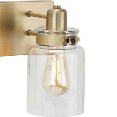 Calhoun 4-Light Vintage Brass and Clear Glass Bath Vanity Light