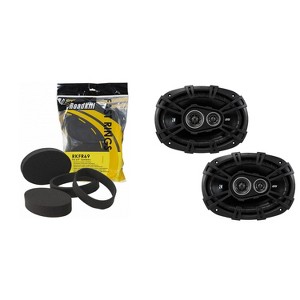Kicker DSC 6x9" 3-Way Coaxial with RKFR69 Foam Fast Ring Speaker Enhancement Kit - 1 of 4