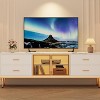 TV Stand for 55/65/75 Inch TVs with LED Lights - Contemporary TV Console with 4 Drawers, Shelves, and Glass Doors for Living Room & Bedroom - 2 of 4