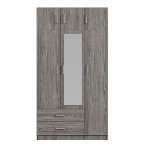 NicBex 81.10"H Armoire Mirror Wardrobe Closet Storage Cabinet with 3 Doors & Shelves & 2 Drawers for Bedroom, White - 1 of 4