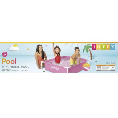 Pink PVC Rectangular Above Ground Pool for 2 People