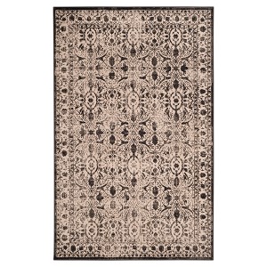 Creme/Black Abstract Loomed Area Rug - (8