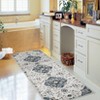 Vintage Distressed Floral Medallion Area Rug for Living Room, Washable Non Slip Retro Accent Throw Carpet for Bedroom - 3 of 4