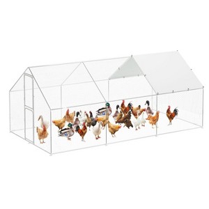 GustoWave Metal Chicken Coop with Cover  Large Walk-in Chicken Runs without ribs - 1 of 4