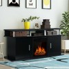 Costway 63'' Fireplace TV Stand W/18'' 1500W Electric Fireplace up to 70'' Black - 4 of 4