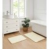 Royal Velvet Set of 2 17"x24" Signature Solid Memory Foam Bath Rugs Ivory - 3 of 4