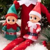Joyfy Christmas Tiny Plush Elf Dolls – Mini Holiday Decor & Stocking Stuffers (3-Pack, 4.5”) - 3 of 4