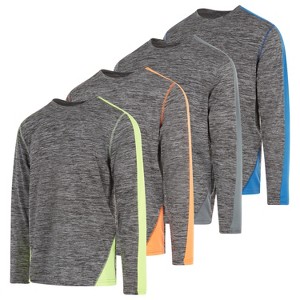 DARESAY Dri-Fit Long Sleeve T Shirts for Men-Moisture Wicking, Quick Dry Tees, Pack of 4 - 1 of 4