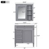 Lyngins Modern Freestanding Vanity with Ceramic Basin, Bathroom Storage Cabinet with 2 Drawers & Tip-out Drawer, Single Sink Bathroom Vanity - 4 of 4