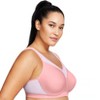 Glamorise Womens High Impact Wonderwire Sports Underwire Bra 9066 Pink Blush Print - 3 of 4