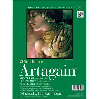 Strathmore Artagain 400 Series Paper Pad, 9 x 12 Inches, Assorted Colors, 24 Sheets