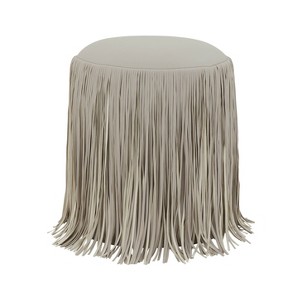 Shag Me Performance Vegan Leather Ottoman Grey - 1 of 4