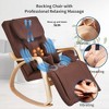 Full massage function-Air pressure-Comfortable Relax Rocking Chair, Lounge Chair Relax Chair with Cotton Fabric Cushion Brown - 2 of 4