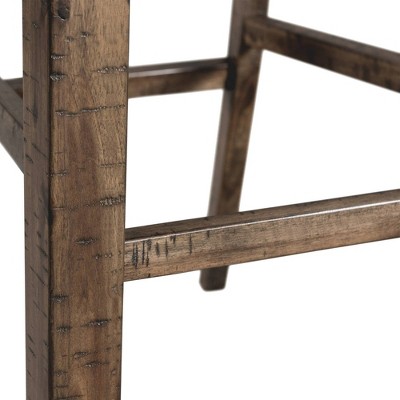 Flynn 30" Dark Walnut Rustic Wood Bar Stool Set