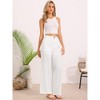 INSPIRE CHIC Women's Elastic High Waist One Button Lightwieght Wide Leg Pants with Pockets - 4 of 4
