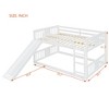 Bunk Bed with Slide for Kids, Solid Wood Low Bunk Bed Frame with Guardrail for Bedroom - 2 of 4