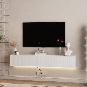 KTMBDW Floating TV Stand 69", Modern Wall Mounted Media Console Shelf with Doors, Entertainment Center for Under TV Storage for Living Room, Bedroom - 1 of 4